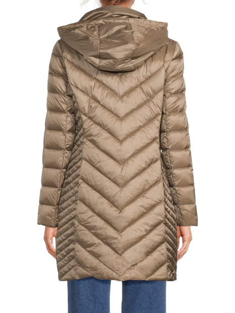 Женская стеганая куртка Michael Kors со скрытым капюшоном 1159856874 (Коричневый M)