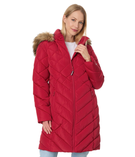 Жіночий стьобаний пуховик Tommy Hilfiger на блискавці 1159859510 (Червоний S)