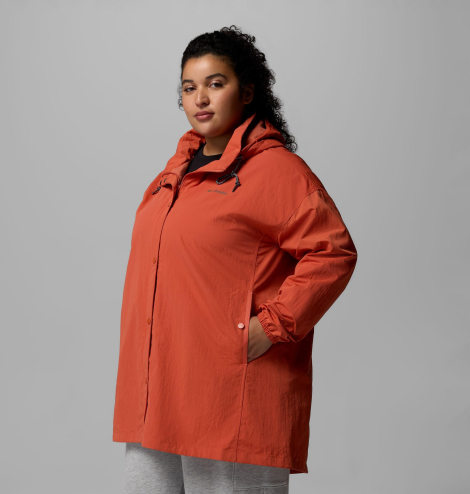 Женская удлиненная куртка на флисе Columbia с капюшоном 1159902936 (Оранжевый XXL)