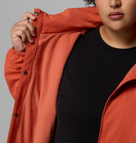 Женская удлиненная куртка на флисе Columbia с капюшоном 1159902936 (Оранжевый XXL)