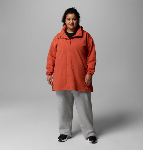 Женская удлиненная куртка на флисе Columbia с капюшоном 1159902936 (Оранжевый XXL)