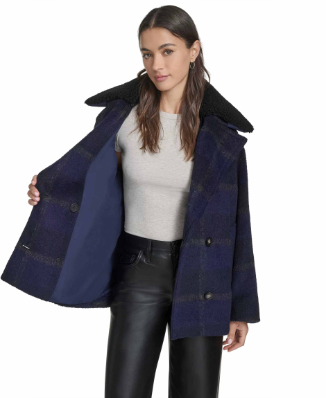 Женское клетчатое пальто Levi's 1160385533 (Синий M)