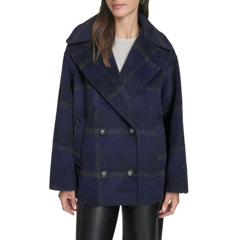 Женское клетчатое пальто Levi's 1160287763 (Синий L)