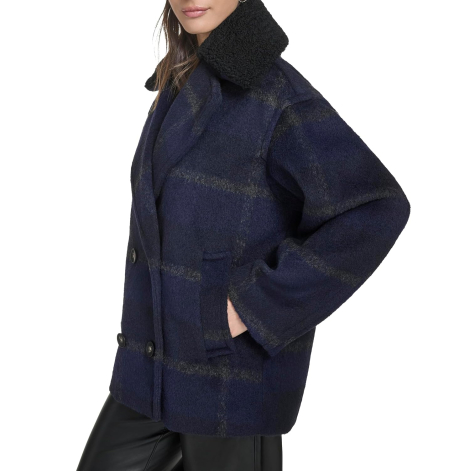 Женское клетчатое пальто Levi's 1160287763 (Синий L)