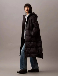 Подовжена куртка-пуховик Calvin Klein з капюшоном 1159839214 (Чорний L)