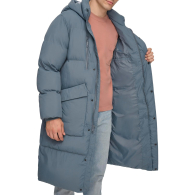 Мужская длинная куртка DKNY с капюшоном 1159842584 (Синий M)