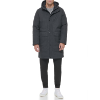 Подовжена чоловіча куртка-парка DKNY з капюшоном 1159842609 (Сірий M)
