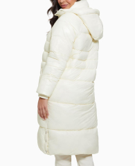 Подовжена жіноча куртка Guess з капюшоном 1159843891 (Молочний S)