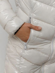 Женская удлиненная куртка Calvin Klein с капюшоном 1159849643 (Серый L)