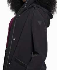 Парка с капюшоном Guess с отделкой из экомеха 1159850150 (Черный S)