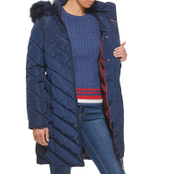 Женский стеганый пуховик Tommy Hilfiger на молнии 1159851386 (Синий XL)