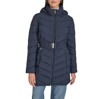 Подовжена жіноча куртка Calvin Klein з поясом 1159851430 (Синій XS)