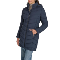 Подовжена жіноча куртка Calvin Klein з поясом 1159851430 (Синій XS)