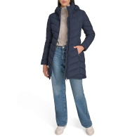 Подовжена жіноча куртка Calvin Klein з поясом 1159851430 (Синій XS)