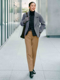 Жіноче коротке пальто Uniqlo 1159853416 (Сірий XL)