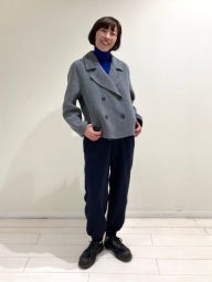 Жіноче коротке пальто Uniqlo 1159853416 (Сірий XL)