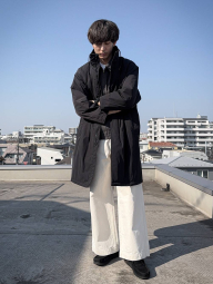 Длинная куртка UNIQLO с капюшоном 1159855137 (Черный XL)