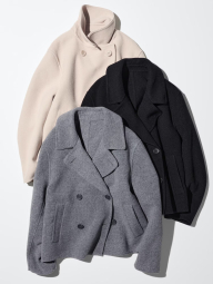 Женское короткое пальто Uniqlo 1159855893 (Синий L)