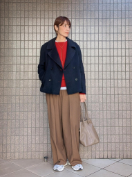 Женское короткое пальто Uniqlo 1159855893 (Синий L)