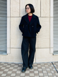 Женское короткое пальто Uniqlo 1159855893 (Синий L)