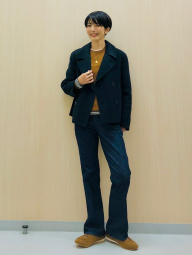 Женское короткое пальто Uniqlo 1159855893 (Синий L)