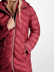 Жіноча стьобана куртка Michael Kors з подвійною блискавкою 1159859321 (Бордовий S)