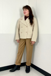 Жіноче коротке пальто Uniqlo 1159859368 (Молочний XXL)