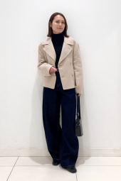 Жіноче коротке пальто Uniqlo 1159859368 (Молочний XXL)