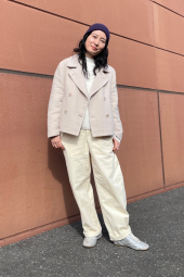 Жіноче коротке пальто Uniqlo 1159859368 (Молочний XXL)