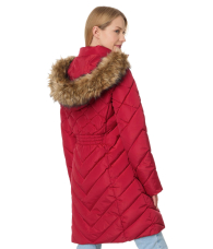 Женский стеганый пуховик Tommy Hilfiger на молнии 1159859510 (Красный S)