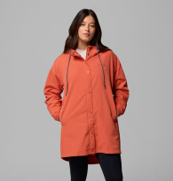 Женская удлиненная куртка на флисе Columbia с капюшоном 1159902936 (Оранжевый XXL)