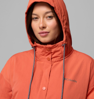Женская удлиненная куртка на флисе Columbia с капюшоном 1159902936 (Оранжевый XXL)