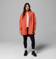 Женская удлиненная куртка на флисе Columbia с капюшоном 1159902936 (Оранжевый XXL)