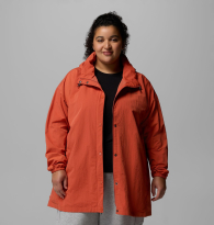 Женская удлиненная куртка на флисе Columbia с капюшоном 1159902936 (Оранжевый XXL)