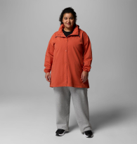 Женская удлиненная куртка на флисе Columbia с капюшоном 1159902936 (Оранжевый XXL)