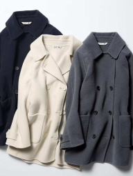 Мягкое полушерстяное пальто Uniqlo 1161023679 (Молочный S)