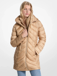 Женская стеганая куртка Michael Kors с двойной молнией 1163096738 (Бежевый XL)