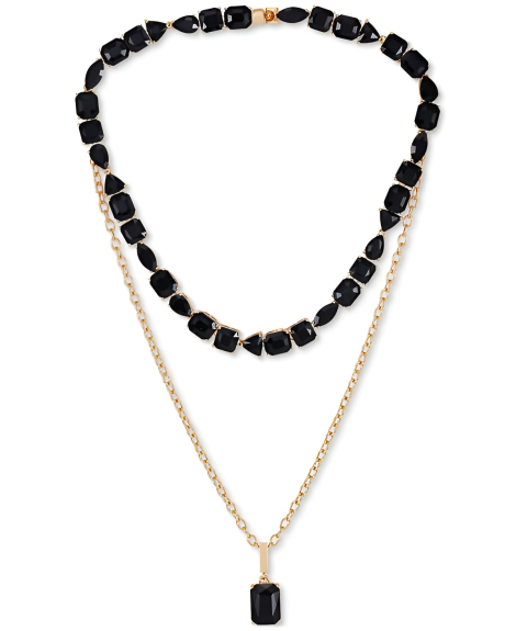 Двойное колье GUESS 1159847373 (Черный/Золотистый One size)