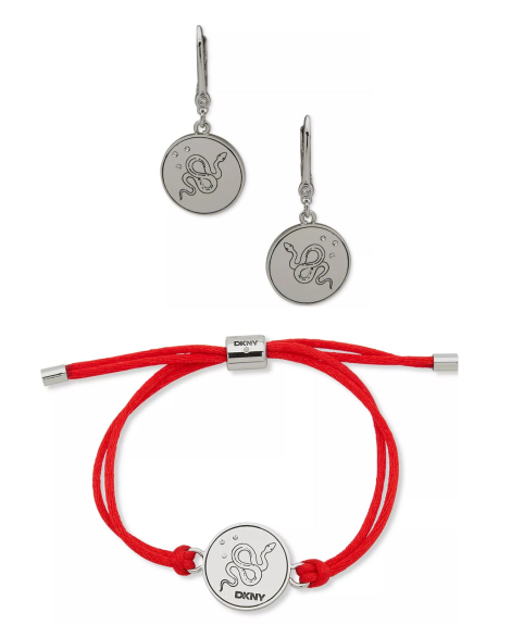 Набор украшений DKNY серьги и браслет 1159847377 (Серебристый One size)