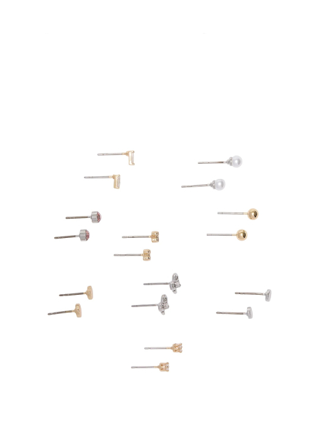 Набор сережек Victoria's Secret Pink 9 пар 1159847668 (Золотистый/Серебристый One Size)