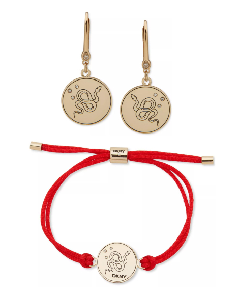 Набор украшений DKNY серьги и браслет 1159848571 (Золотистый One size)