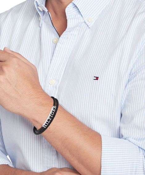 Чоловічий браслет Tommy Hilfiger з логотипом 1159851380 (Чорний One size)