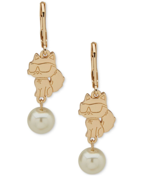 Серьги-подвески Karl Lagerfeld Paris 1159852357 (Золотистый One size)