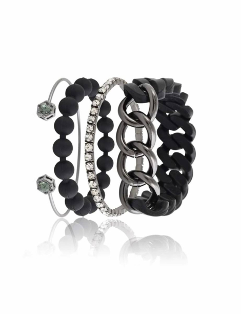 Подарочный набор браслетов U.S. Polo Assn 4 шт 1159853480 (Черный One size)