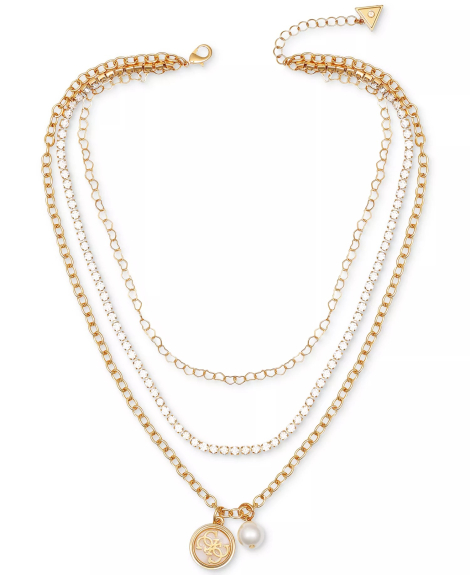 Многослойное колье GUESS с подвесками 1159858531 (Золотистый One size)