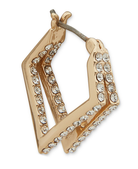 Геометричні сережки Karl Lagerfeld із кристалами 1159859694 (Золотистий One size)