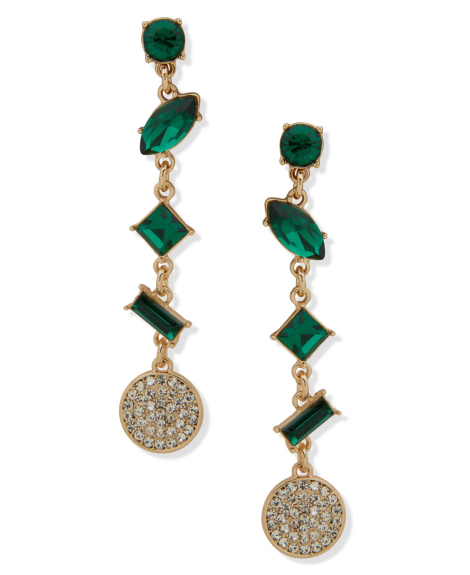 Сережки-підвіски Karl Lagerfeld з камінням 1160243071 (Золотистий One size)