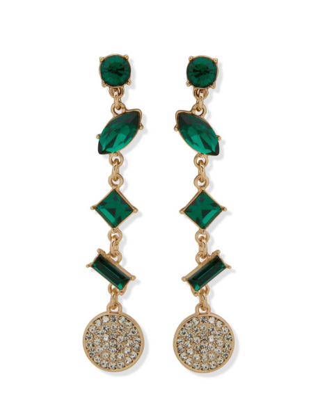 Сережки-підвіски Karl Lagerfeld з камінням 1160243071 (Золотистий One size)
