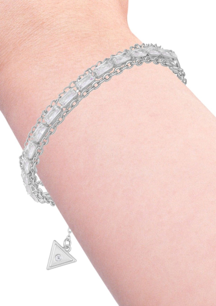 Набор украшений GUESS три колье, серьги и браслет 1161960827 (Серебристый One size)