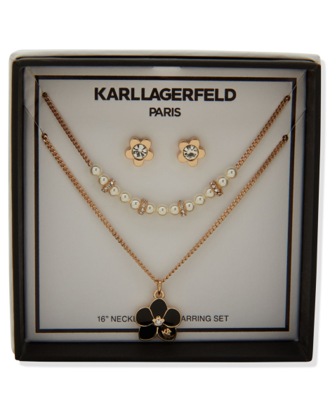 Набор украшений Karl Lagerfeld Paris колье и серьги 1162016426 (Золотистый One size)